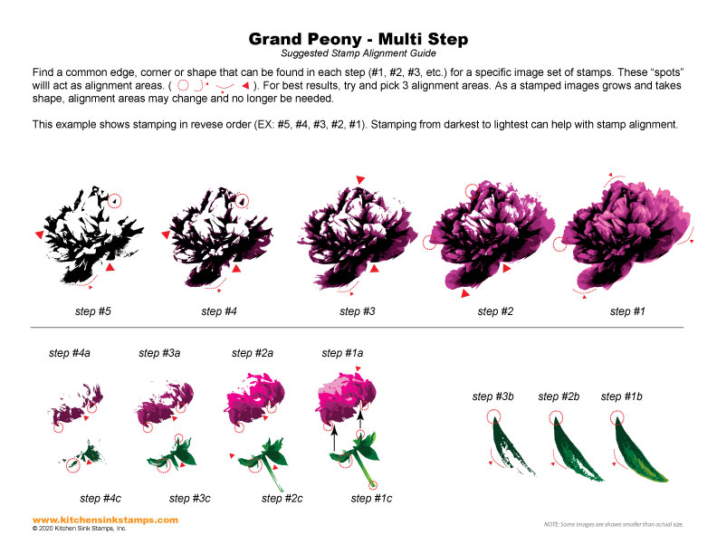 Peony Flower Multi Step clear layered stamps