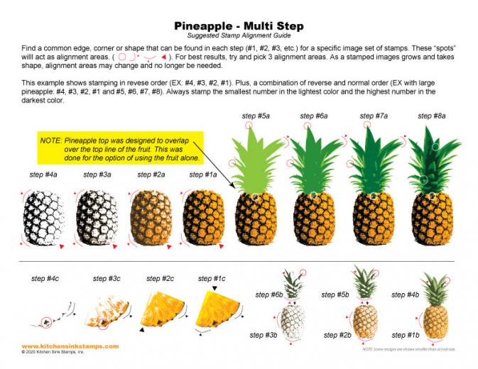 Tropical Pineapple Multi Step clear layered stamps