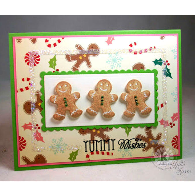 Garland cranberry peppermint Multi Step clear layered stamps