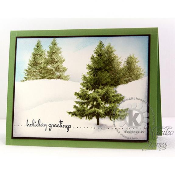 Pine Trees Multi Step clear layered stamps