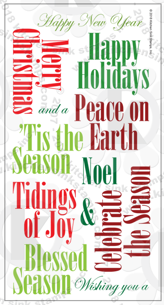 Bold Christmas Greetings Sentiments clear stamps