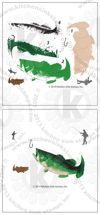 Download Bass Fishing Clear Stamp Multi Step Layer Kitchen Sink Stamps