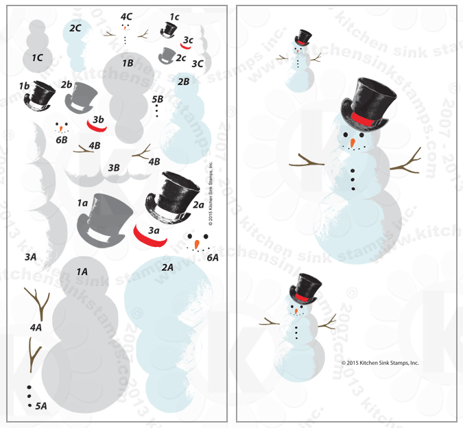Download Snowmen Winter Multi Step Layered Clear Stamp Kitchen Sink Stamps