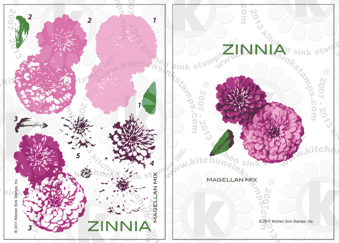 Download Zinnia Flowers Multi Step Clear Layered Stamp Kitchen Sink Stamps