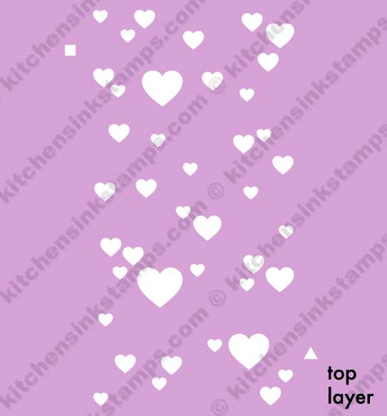 Pine Hearts Background Pattern Stencil /Inking cover Planner